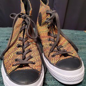 Converse, Men's High Top in Red/Gold/Black/Green w/Black Shell Toe, Size 10